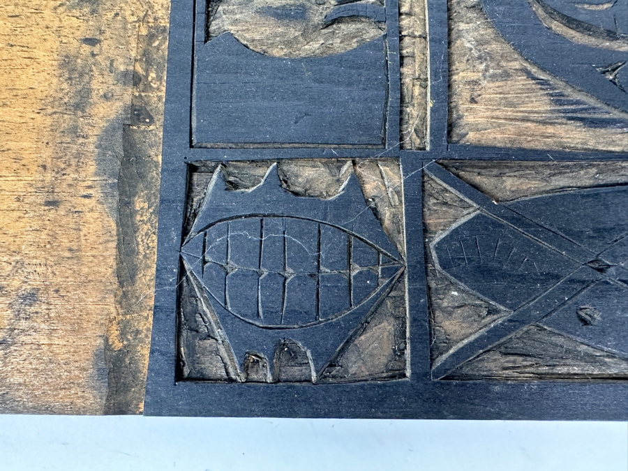 Vintage 1963 Gerry Kirk Hand Signed Woodblock Print Signed (Gerhardt Yagle - Name He Used Early In His Career) 13.5 X 9 With The Original Hand Carved Woodblock That Produced the Print - Carved On Both Sides Of The Woodblock 24 X 9.5 - See Photos [Photo 16]