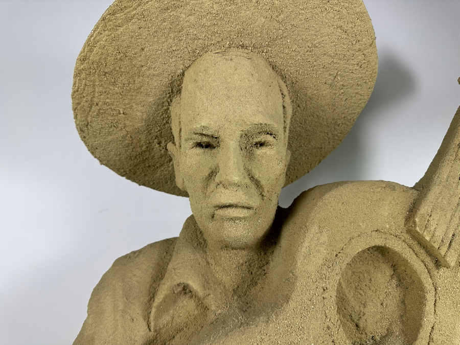 Original Gerry Kirk Life-size Sand Coated Foam Sculpture Of Man Playing Guitar 26W X 12D X 34H [Photo 5]