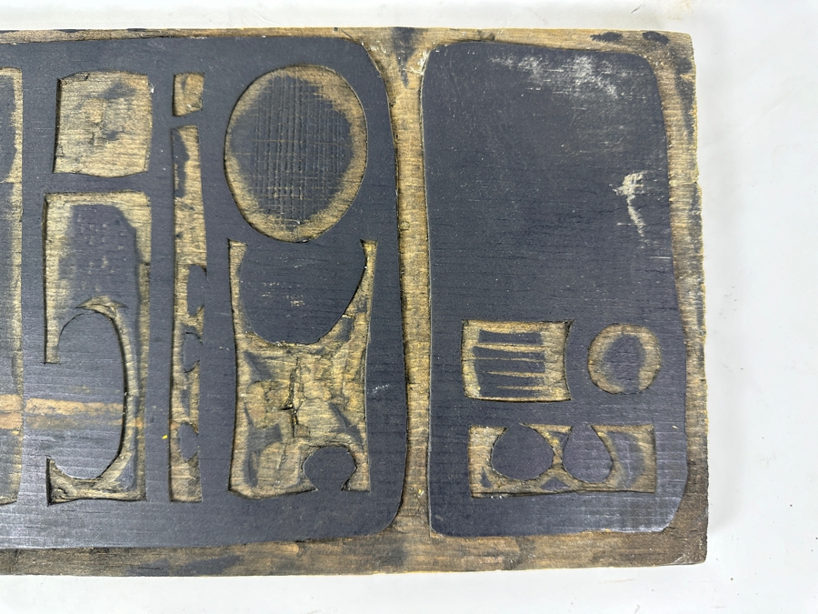 Original Gerry Kirk Hand Carved Woodblock (One-Sided) Used To Make Woodblock Prints 21 X 8 [Photo 2]