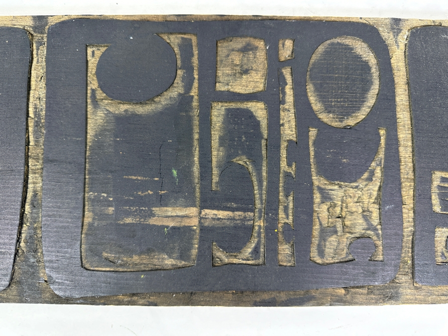 Original Gerry Kirk Hand Carved Woodblock (One-Sided) Used To Make Woodblock Prints 21 X 8 [Photo 3]