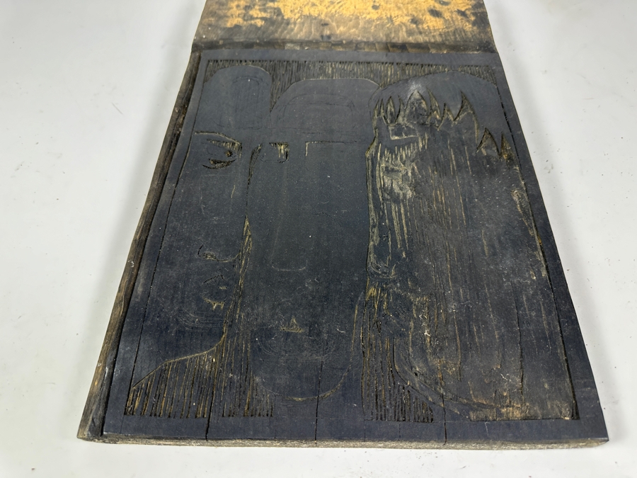 Original Gerry Kirk Hand Carved Woodblock (Double-Sided) Used To Make Woodblock Prints 11.5 X 26.5 [Photo 9]