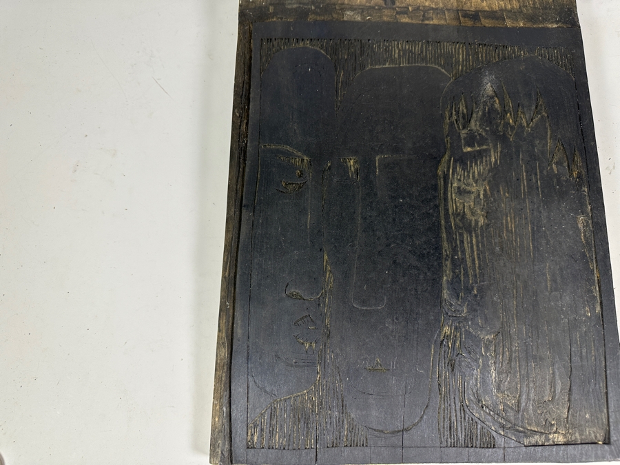 Original Gerry Kirk Hand Carved Woodblock (Double-Sided) Used To Make Woodblock Prints 11.5 X 26.5 [Photo 7]