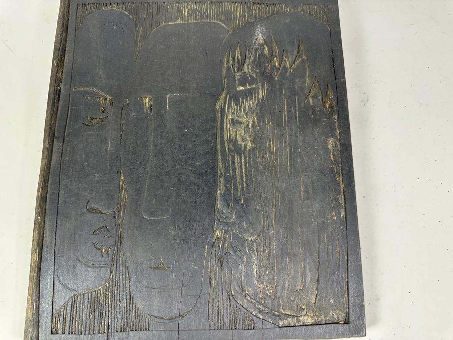 Original Gerry Kirk Hand Carved Woodblock (Double-Sided) Used To Make Woodblock Prints 11.5 X 26.5 [Photo 8]