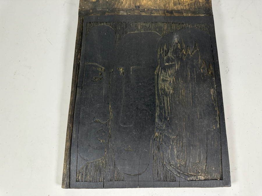 Original Gerry Kirk Hand Carved Woodblock (Double-Sided) Used To Make Woodblock Prints 11.5 X 26.5 [Photo 6]
