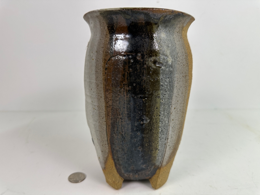 Original Gerry Kirk Art Pottery Footed Vase Signed 8.5H [Photo 3]