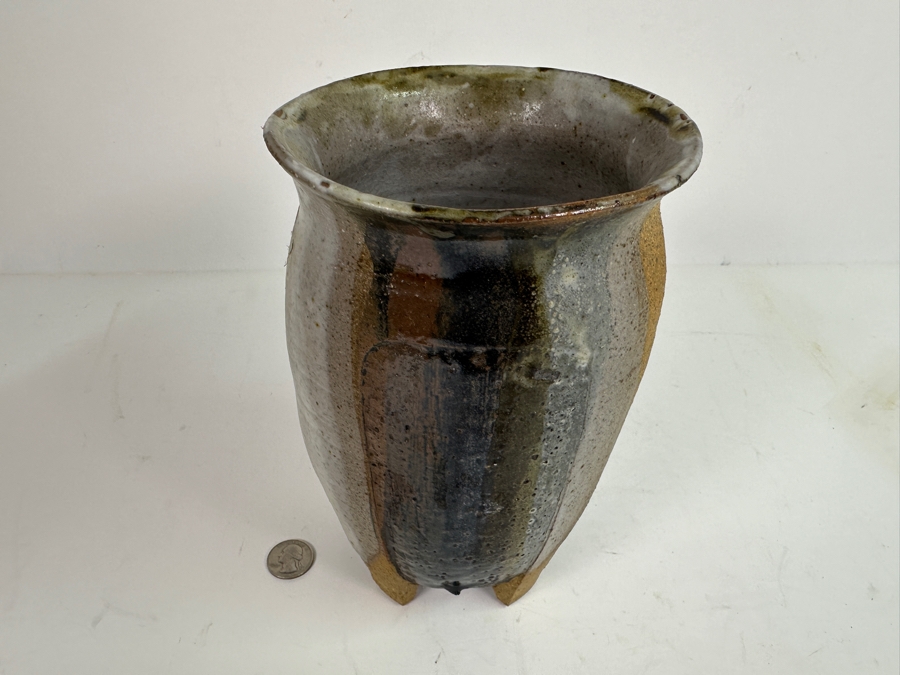 Original Gerry Kirk Art Pottery Footed Vase Signed 8.5H [Photo 4]