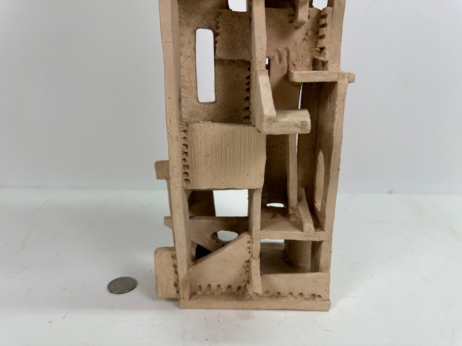 Large Original Gerry Kirk Art Pottery Architectural Sculpture Signed 7W X 7D X 19.5H [Photo 8]