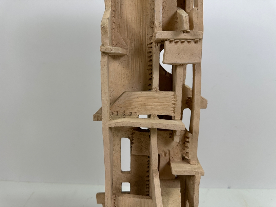 Large Original Gerry Kirk Art Pottery Architectural Sculpture Signed 7W X 7D X 19.5H [Photo 7]