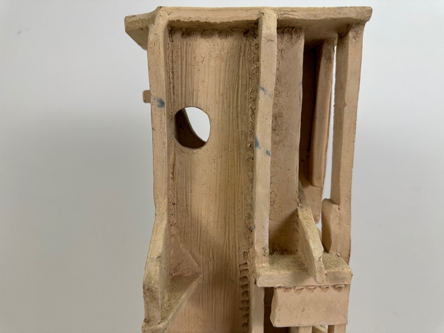 Large Original Gerry Kirk Art Pottery Architectural Sculpture Signed 7W X 7D X 19.5H [Photo 6]