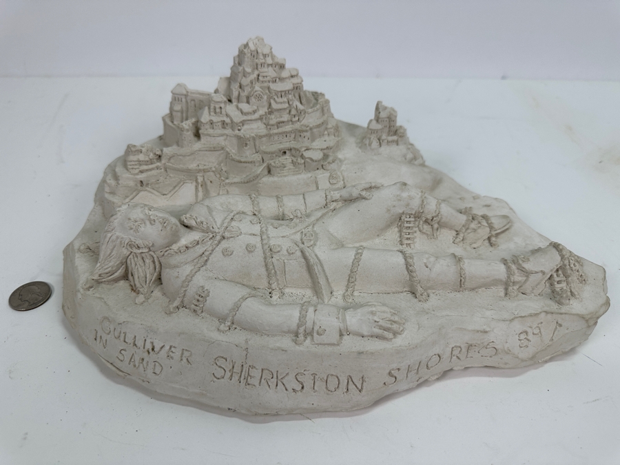 Original Gerry Kirk Model Sculpture Of Gulliver's Castle Titled 'Gulliver In Sand Sherkston Shores 1989' Signed 13W X 9D X 5H [Photo 2]