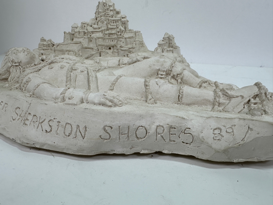 Original Gerry Kirk Model Sculpture Of Gulliver's Castle Titled 'Gulliver In Sand Sherkston Shores 1989' Signed 13W X 9D X 5H [Photo 4]