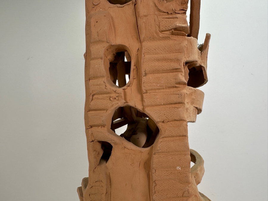 Large Original Gerry Kirk Art Pottery Architectural Sculpture Signed 13W X 9D X 33H [Photo 11]