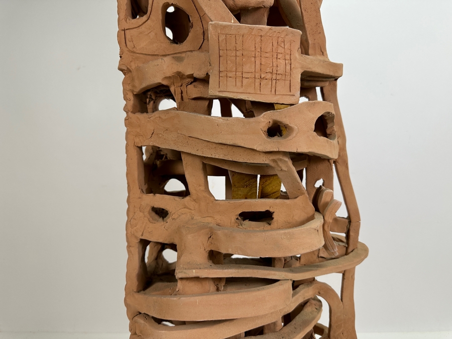 Large Original Gerry Kirk Art Pottery Architectural Sculpture Signed 13W X 9D X 33H [Photo 13]