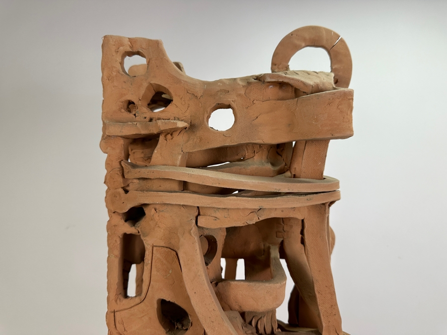 Large Original Gerry Kirk Art Pottery Architectural Sculpture Signed 13W X 9D X 33H [Photo 15]