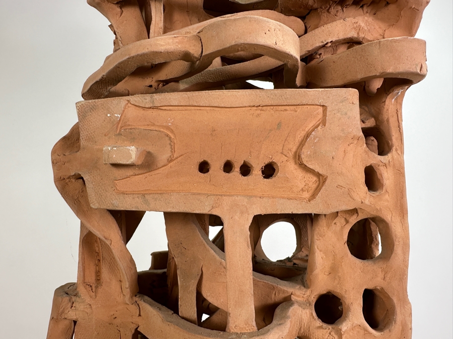 Large Original Gerry Kirk Art Pottery Architectural Sculpture Signed 13W X 9D X 33H [Photo 7]