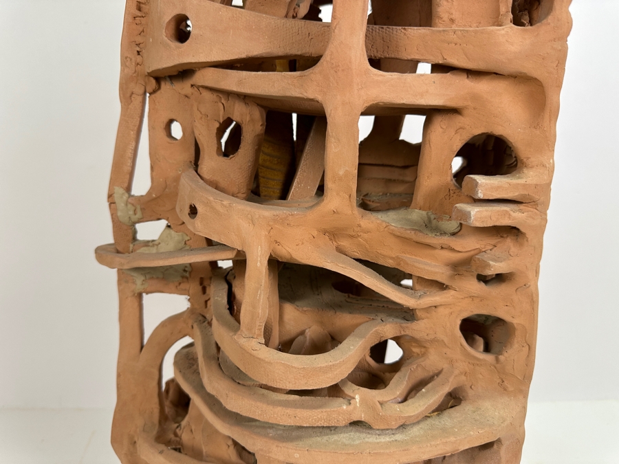 Large Original Gerry Kirk Art Pottery Architectural Sculpture Signed 13W X 9D X 33H [Photo 6]