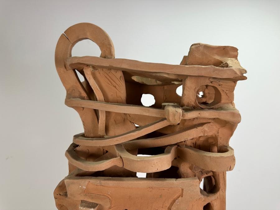 Large Original Gerry Kirk Art Pottery Architectural Sculpture Signed 13W X 9D X 33H [Photo 8]