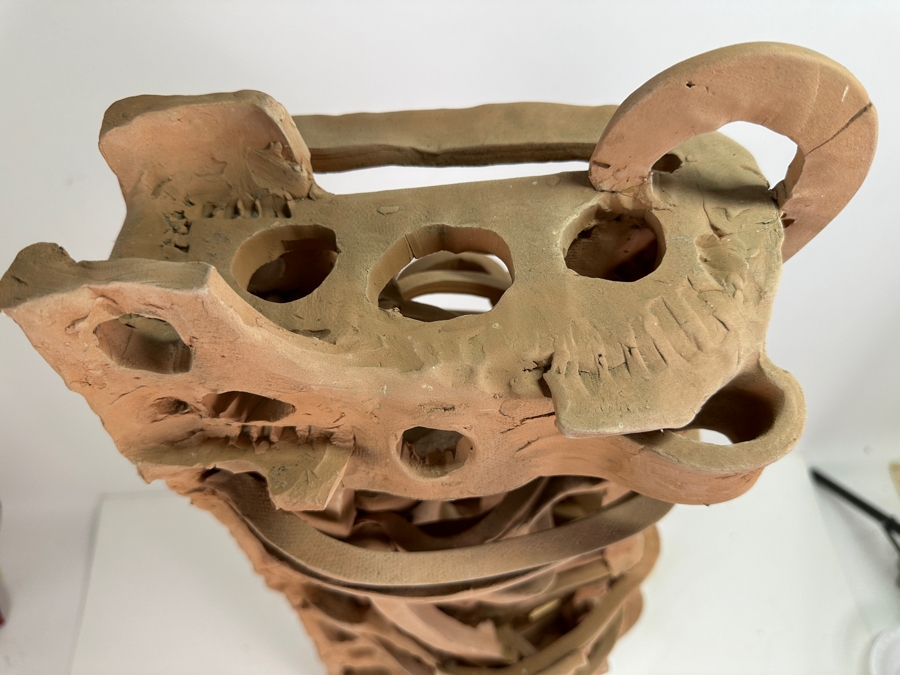 Large Original Gerry Kirk Art Pottery Architectural Sculpture Signed 13W X 9D X 33H [Photo 16]