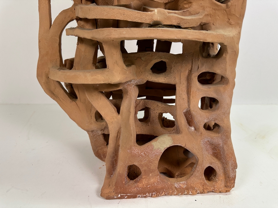Large Original Gerry Kirk Art Pottery Architectural Sculpture Signed 13W X 9D X 33H [Photo 5]