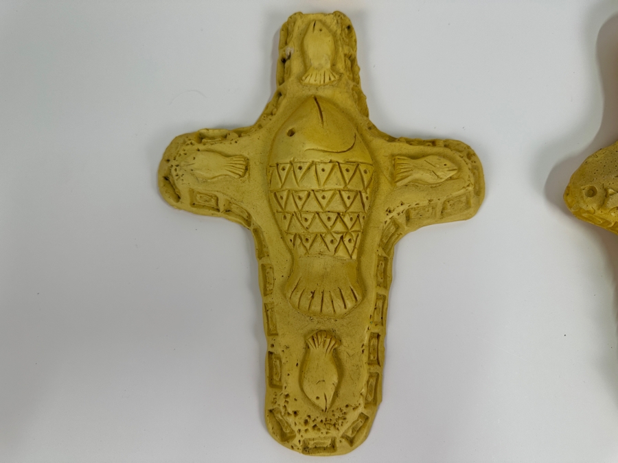 Four Gerry Kirk Resin Crosses - Three Are Signed 6.5W X 10H [Photo 2]