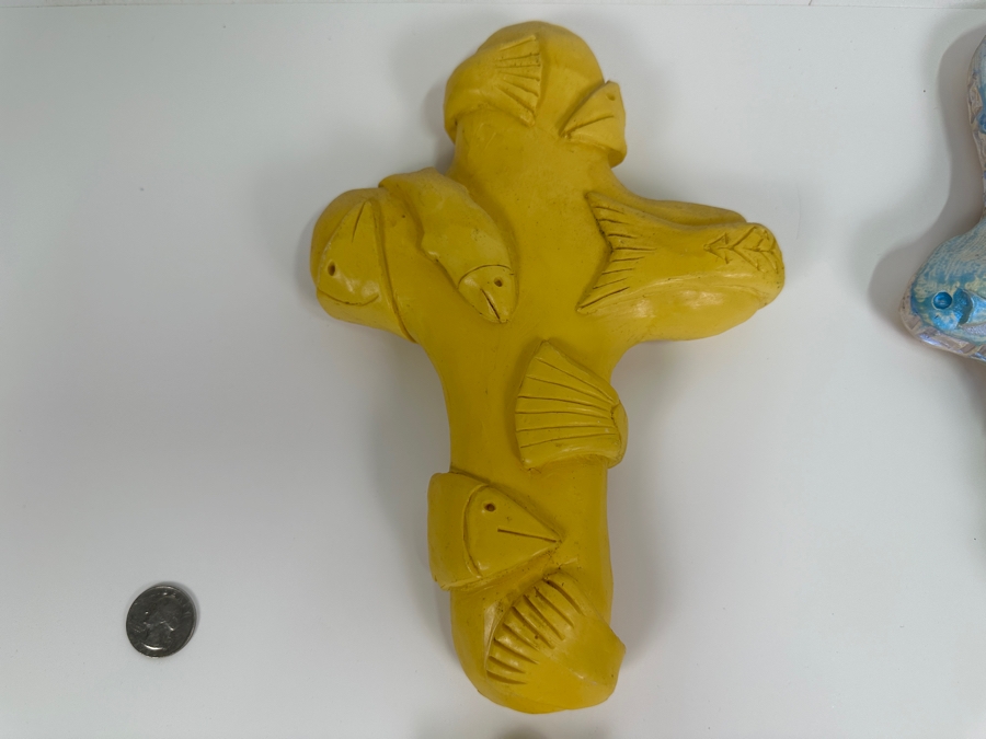 Four Gerry Kirk Resin Crosses - Three Are Signed 6.5W X 10H [Photo 3]