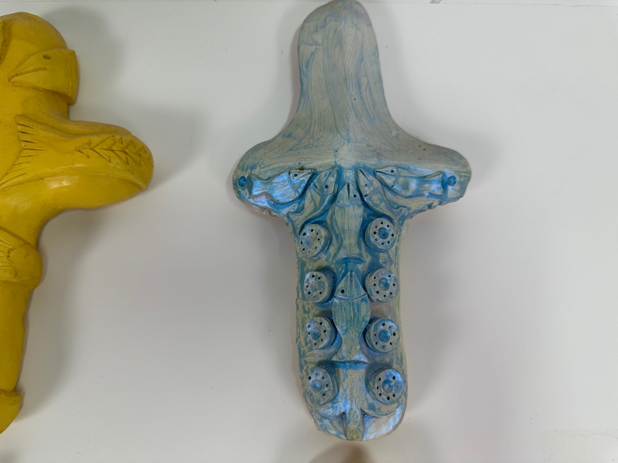 Four Gerry Kirk Resin Crosses - Three Are Signed 6.5W X 10H [Photo 5]