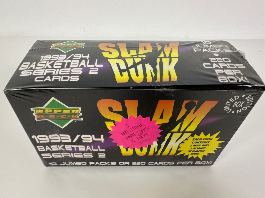 Factory Sealed Upper Deck Limited Edition Box Set Slam Dunk 1993/94 NBA Basketball Cards Series 2 10 Jumbo Packs Or 220 Cards Per Box [Photo 2]