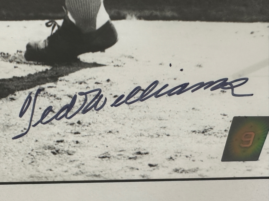 Autographed 1939 Ted Williams Rookie Posed Swing (Red Sox) B&W Photograph With Green Diamond Sports Certificate Of Authenticity 15 X 19 Framed 21 X 25 [Photo 7]