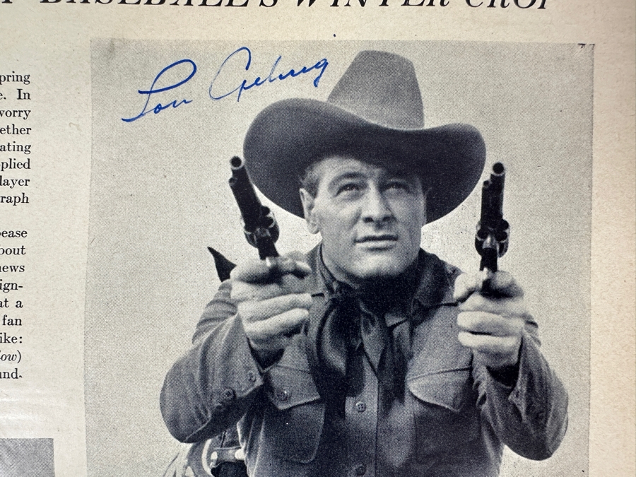 Autographed Lou Gehrig 1938 Life Magazine Page 10.5 X 14 [Photo 3]