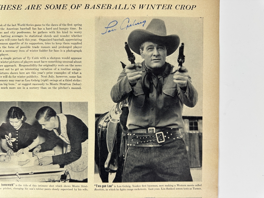 Autographed Lou Gehrig 1938 Life Magazine Page 10.5 X 14 [Photo 2]