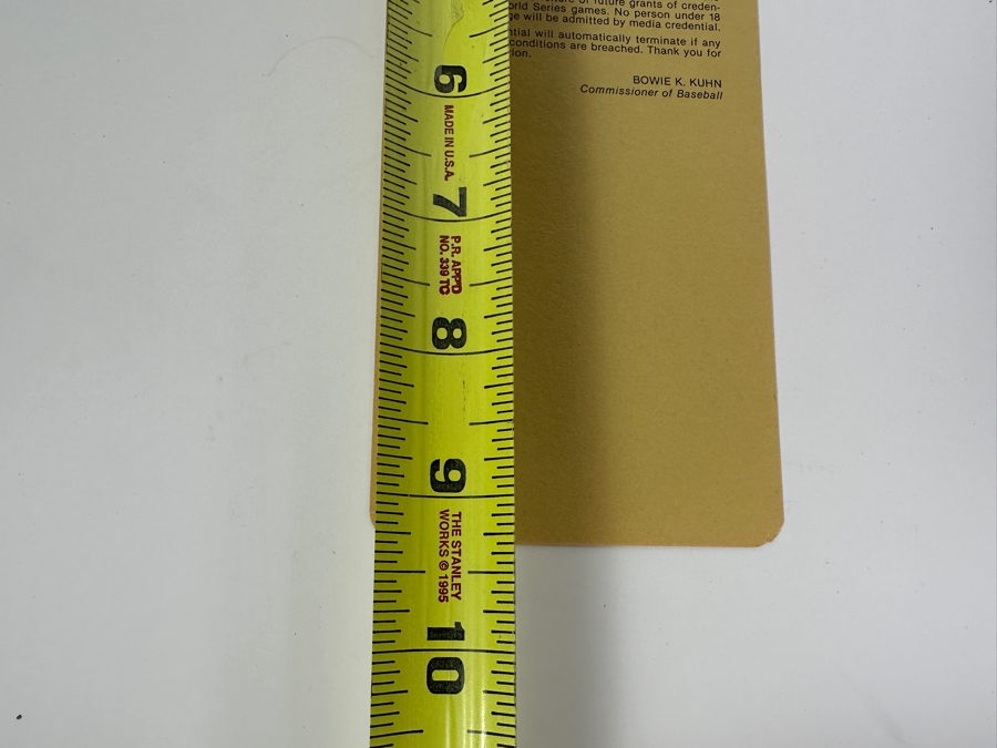 Vintage 1981 World Series Press Pass 3.25 X 9.25 [Photo 7]