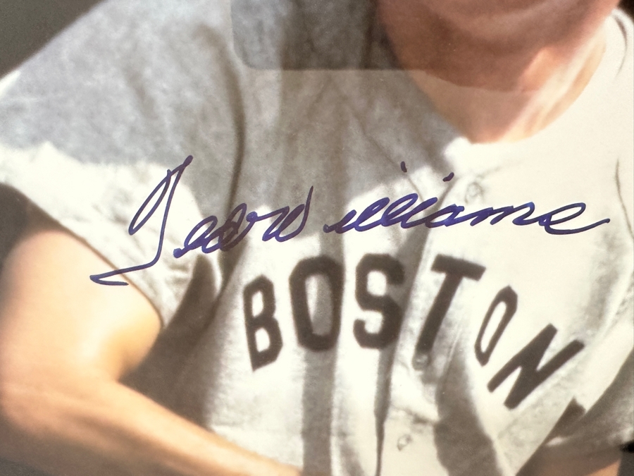 Ted Williams & Babe Ruth Color Photograph Autographed By Ted Williams With Green Diamond Sports Certificate Of Authenticity 20 X 24 Framed 34 X 30 [Photo 7]