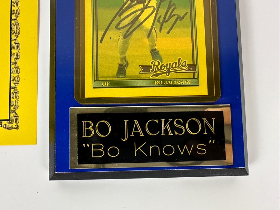 Bo Jackson Autographed Kansas City Royals 1991 Topps MLB Baseball Card With Certificate Of Authenticity [Photo 3]