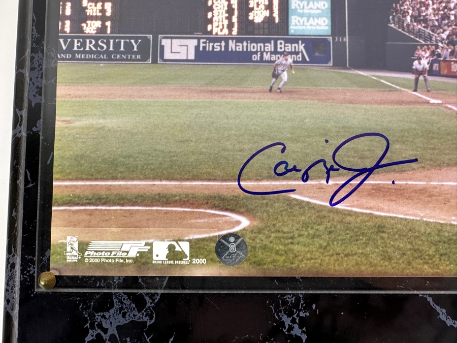 Cal Ripken, Jr. Autographed Color Photo 2,131 Consecutive Games September 6, 1995 Limited Edition Plaque 171 Of 950 With Certificate Of Authenticity From Ken Goldin 12 X 15 [Photo 3]