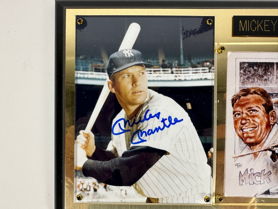 Mickey Mantle Autographed Color Photo Plaque Officially Licensed MLB By My Favorite Players 8 X 6 [Photo 2]