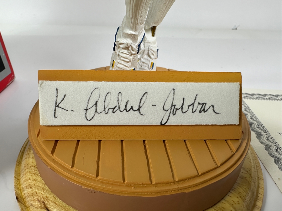 Kareem Abdul-Jabbar Autographed Special Issue Figurine LA Lakers By Gartlan 1989 Limited Edition Of 1,989 'The Captain' Personally Autographed By Kareem Note Damage To One Of The Legs With C.O.A. And Box 11H [Photo 4]