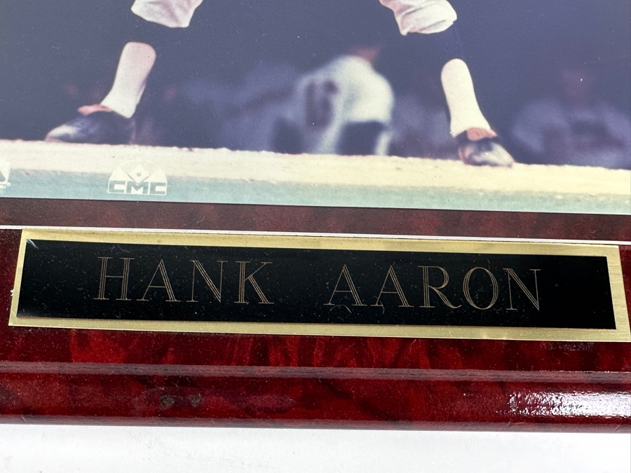 Hank Aaron Autographed 8 X 10 Color Photo Plaque  [Photo 6]
