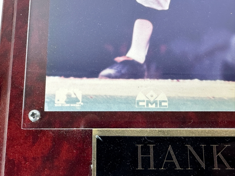 Hank Aaron Autographed 8 X 10 Color Photo Plaque  [Photo 3]