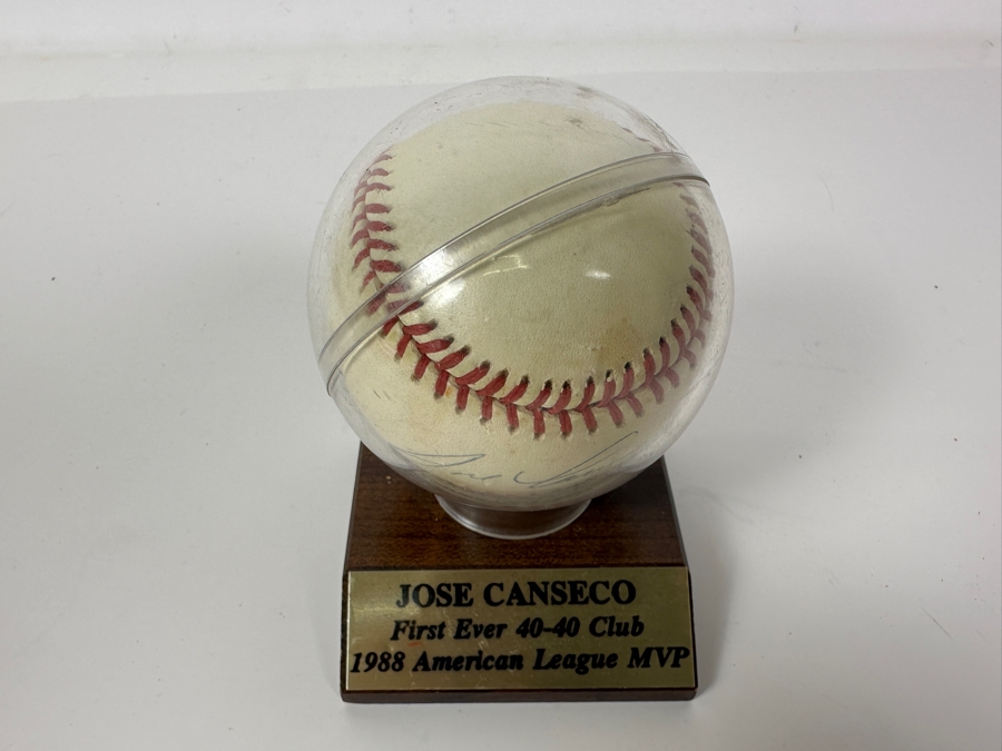 Jose Canseco Autographed MLB Baseball First Ever 40-40 Club 1988 American League MVP [Photo 6]