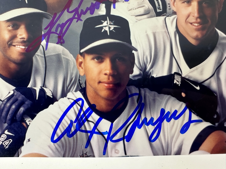 Seattle Mariners 8 X 10 Color Photo Signed By Ken Griffey Jr., Alex Rodriguez & Jay Buhner [Photo 2]