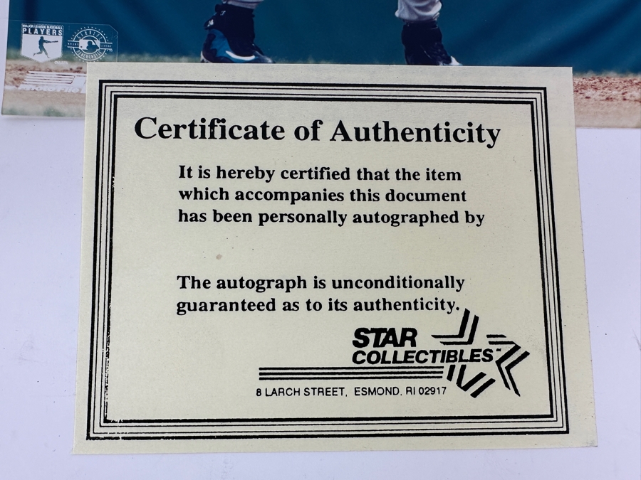 Signed Ken Griffey Jr. Seattle Mariners 8 X 10 Color Photo With C.O.A. [Photo 7]