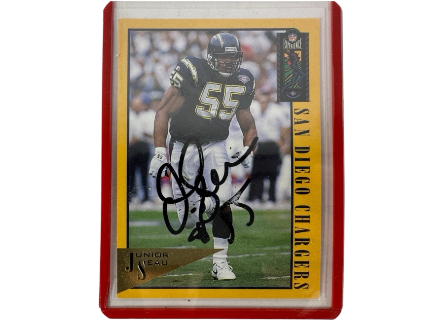 Junior Seau Signed NFL San Diego Chargers Football Card 1994 Classic Games, Inc. [Photo 1]