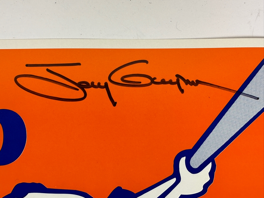 Tony Gwynn & Ken Caminiti Autographed Keep The Faith Padres Sign The San Diego Union Tribune With Jack In The Box Ad On Back 1996 14 X 10 [Photo 2]