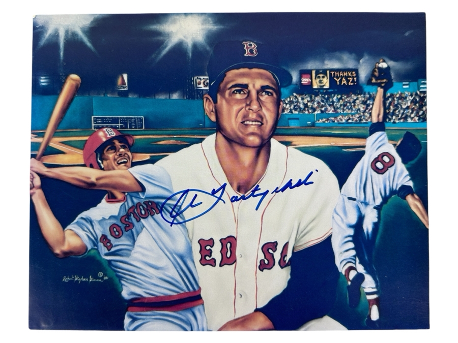 Carl Yastrzemski Autographed Boston Red Sox #8 Robert Stephen Simon 1986 Print 10 X 8 [Photo 1]
