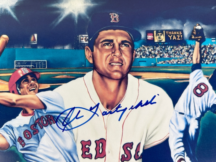Carl Yastrzemski Autographed Boston Red Sox #8 Robert Stephen Simon 1986 Print 10 X 8 [Photo 2]