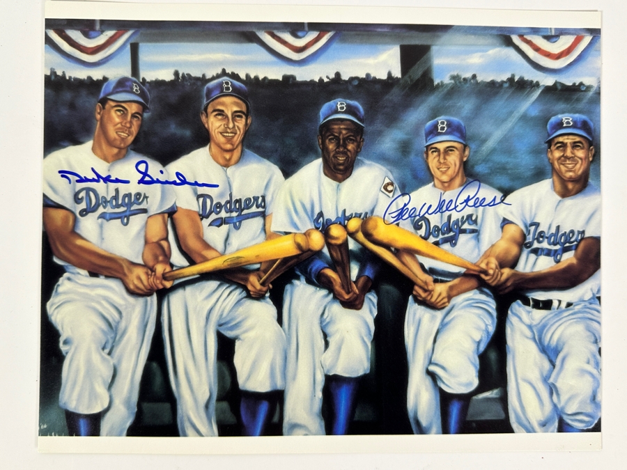Los Angeles Dodgers Print Autographed By Pee Wee Reese And Duke Snider 10 X 8 [Photo 2]
