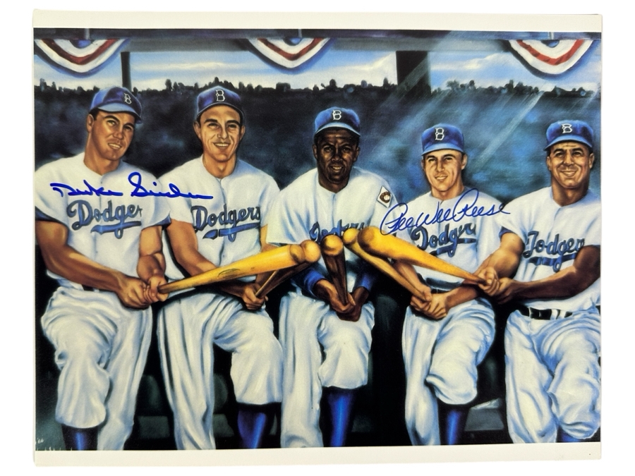 Los Angeles Dodgers Print Autographed By Pee Wee Reese And Duke Snider 10 X 8 [Photo 1]