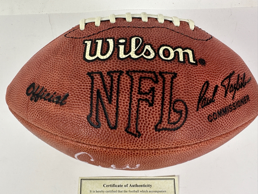 Eddie George Autographed NFL Football Limited Edition Numbered 246 Of 250 With C.O.A. From Ken Goldin The Score Board [Photo 5]