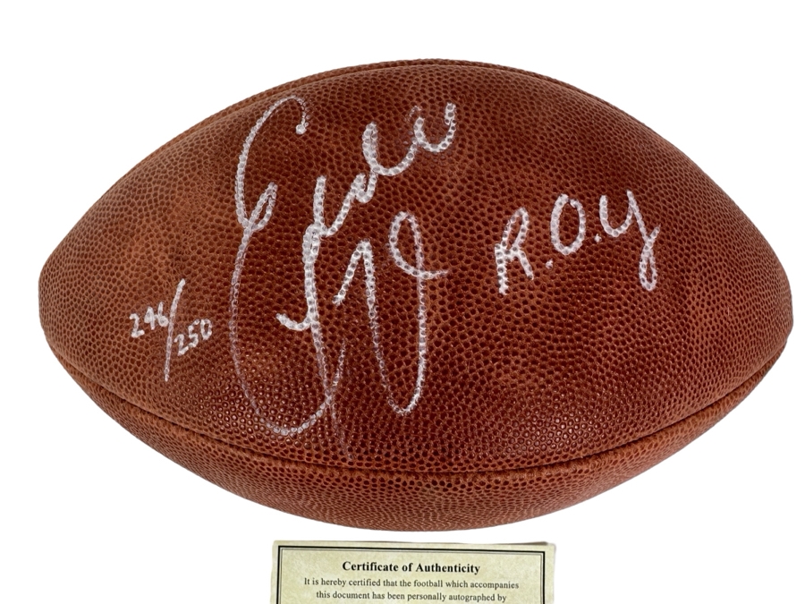 Eddie George Autographed NFL Football Limited Edition Numbered 246 Of 250 With C.O.A. From Ken Goldin The Score Board [Photo 1]