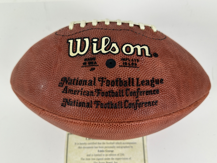 Eddie George Autographed NFL Football Limited Edition Numbered 246 Of 250 With C.O.A. From Ken Goldin The Score Board [Photo 6]